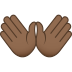 👐🏾 open hands: medium-dark skin tone display on JoyPixels